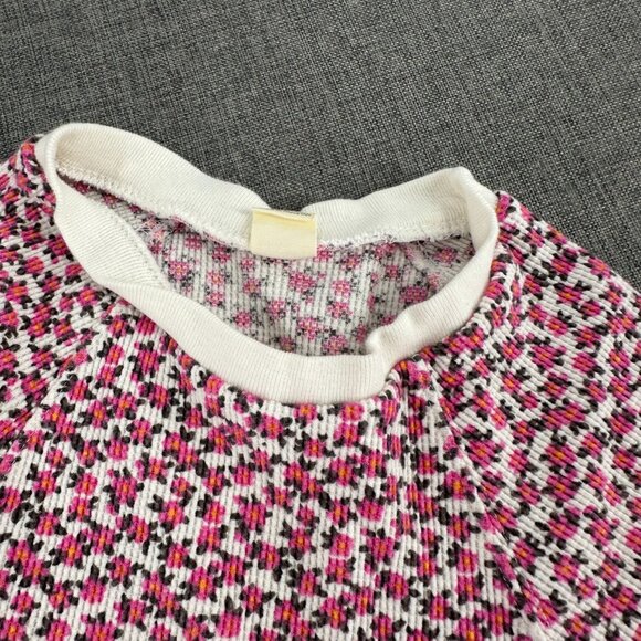 PacCares Comfy Thermal Top Long Sleeve‎ Pre-Owned Small Cotton Pink Ivory - Picture 9 of 14